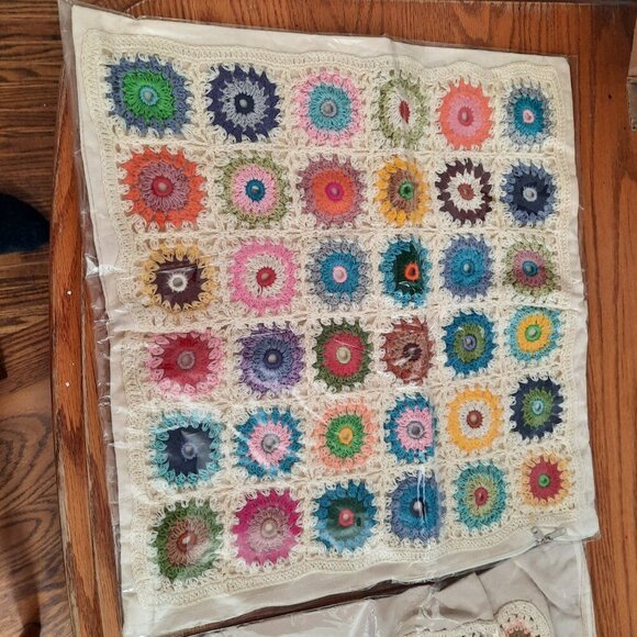 NEW Crocheted granny square  wayfair 17 x 17 cushion covers - Picture 2 of 3